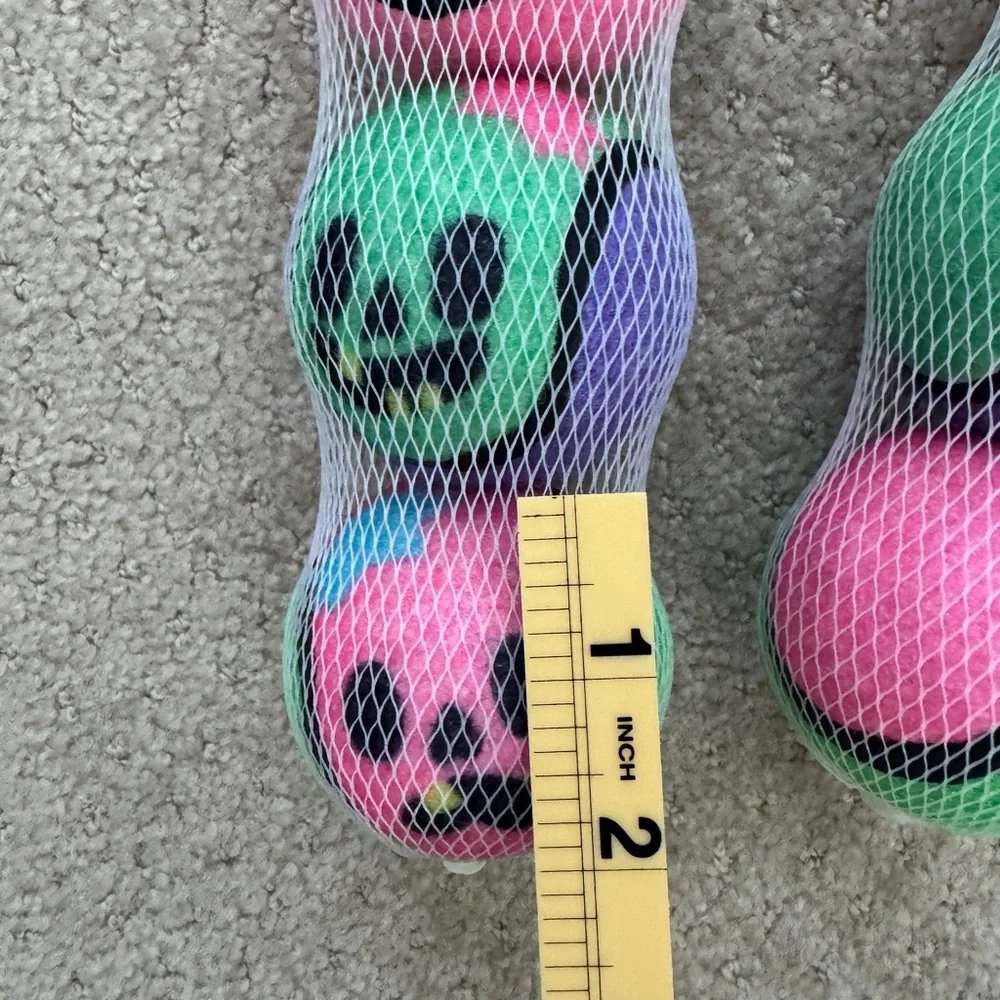 BARK 3-Pack Squeaky Multi Colored Tennis Balls For Dogs (2 Sets) NEW